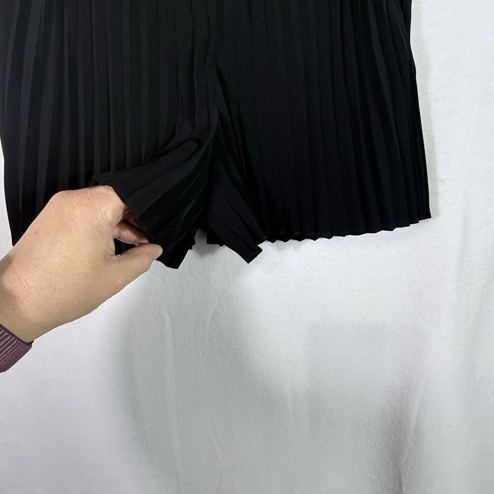NEW A.L.C Black Accordion Pleated 3" Pull On Dress Shorts Size 0 Pockets Boho - Picture 6 of 9